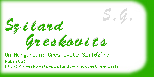 szilard greskovits business card